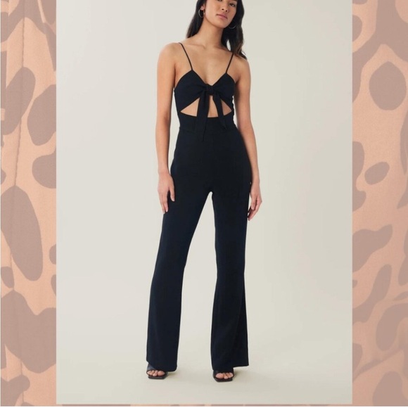 NWT LITA BY CIARA REVOLVE BLACK TIE FRONT JUMPSUIT STYLE: L230-1 Size S - Picture 1 of 12